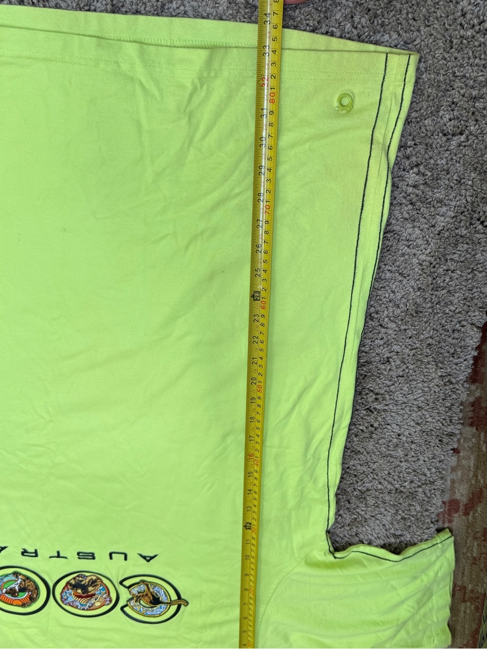 COOGI Men's Neon Lime Australia Graphic Short Sleeve Tee - Picture 3 of 7